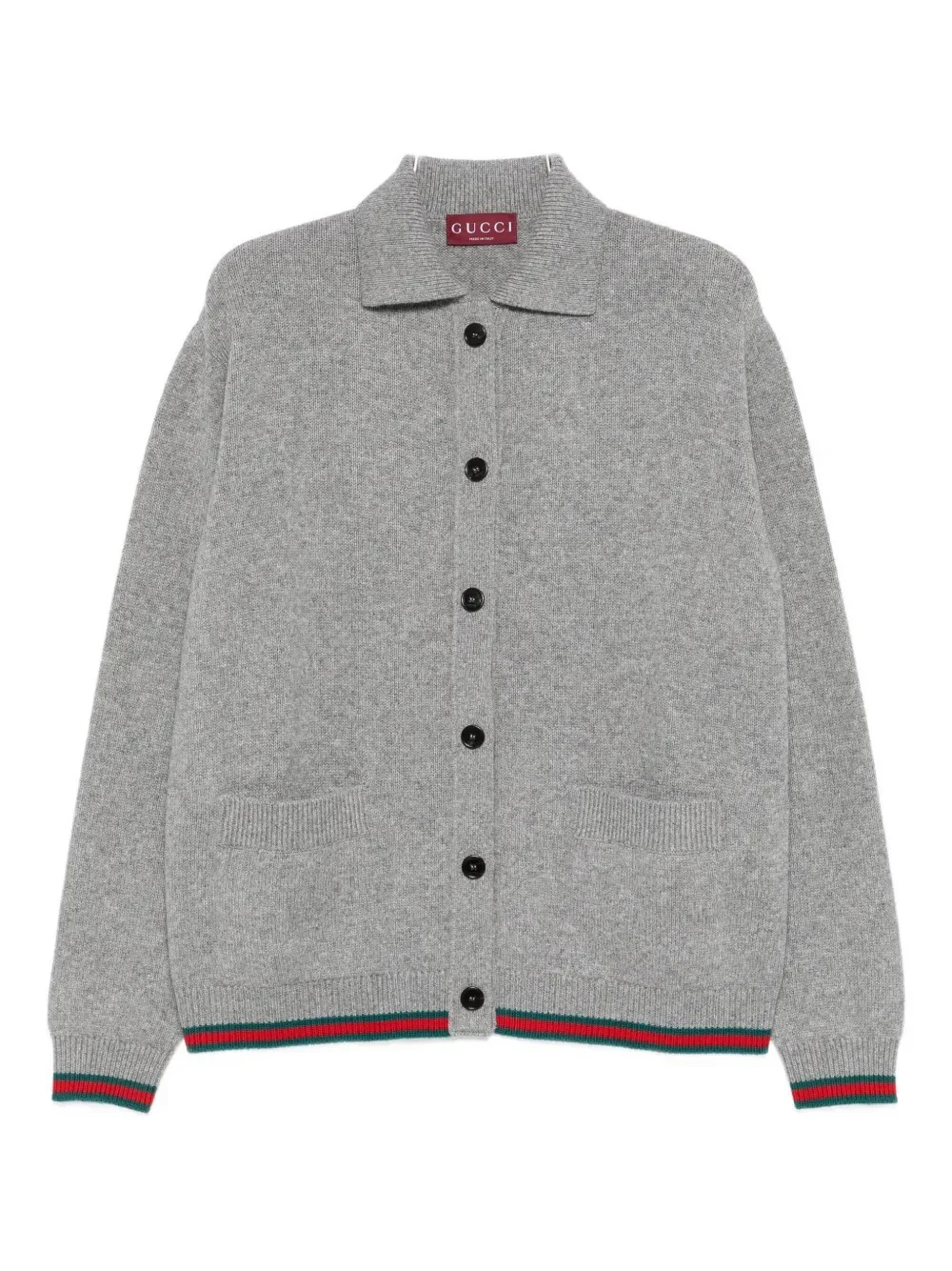 Cardigan in lana e cashmere con Web - Image 4